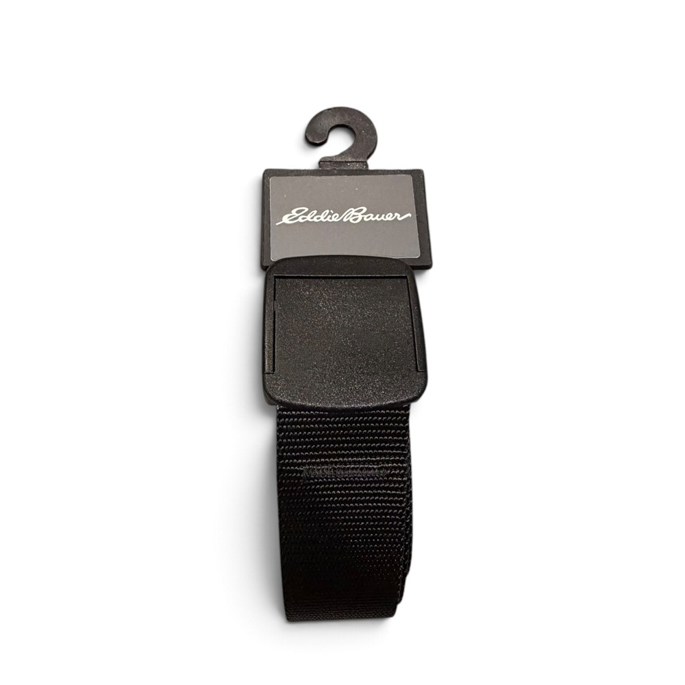Eddie Bauer Mens MT-Lock Belt Black Nylon Webbing Large Adjustable Buckle Clasp